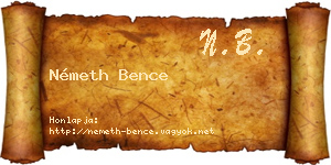 Németh Bence névjegykártya